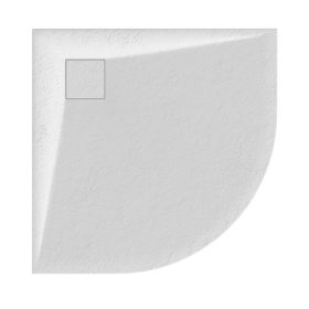 Welland kőhatású félköríves zuhanytálca szifonnal 80 x 80 cm - fehé