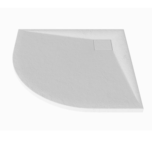 Welland kőhatású félköríves zuhanytálca szifonnal 80 x 80 cm - fehé