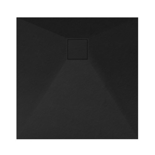 Kőhatású zuhanytálca - 80 x 80 cm - fekete