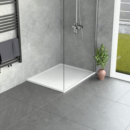 Kőhatású zuhanytálca - 70 x 90 cm - fehér