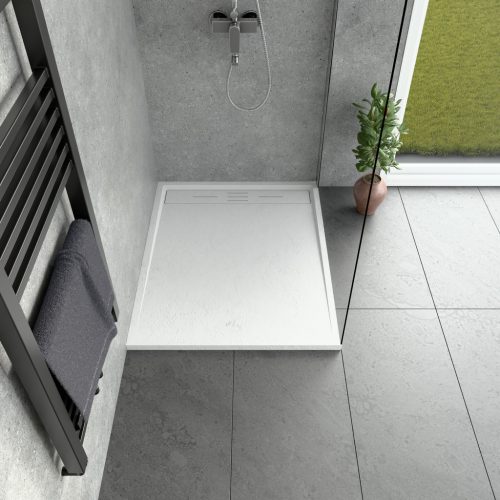 Kőhatású zuhanytálca - 70 x 90 cm - fehér