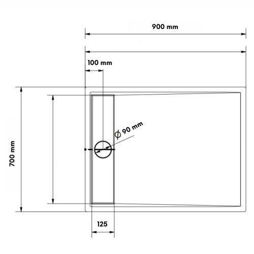 Kőhatású zuhanytálca - 70 x 90 cm - fehér