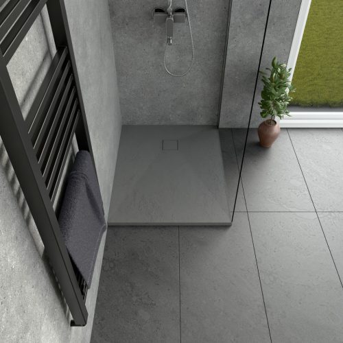 Kőhatású zuhanytálca - 70 x 90 cm - szürke