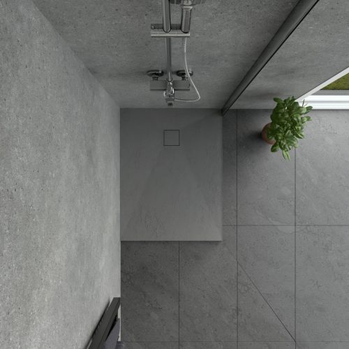 Kőhatású zuhanytálca - 70 x 90 cm - szürke