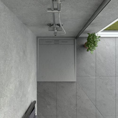 Kőhatású zuhanytálca - 80 x 90 cm - szürke