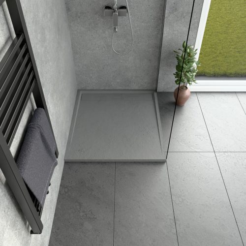 Kőhatású zuhanytálca - 80 x 90 cm - szürke