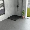 Kőhatású zuhanytálca - 80 x 90 cm - fekete