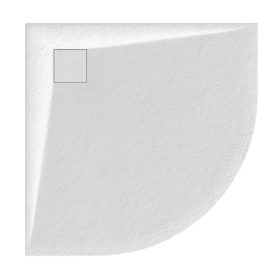 Welland kőhatású félköríves zuhanytálca szifonnal 90 x 90 cm - fehér