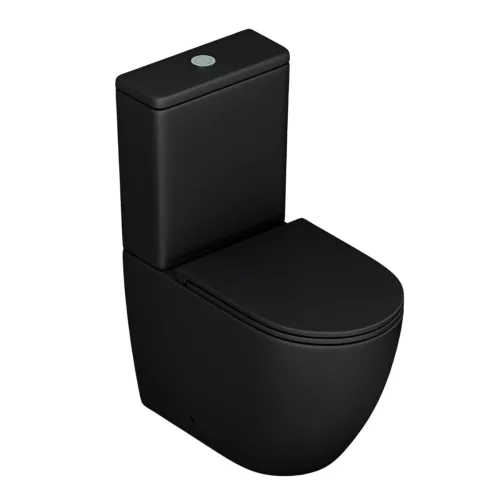 Welland H-7002 Tornado kompakt/monoblokk WC szett + soft-close slim WC ülőke - fekete