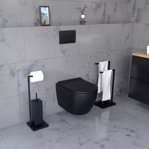 Welland Primo Tornado fali WC csésze + soft-close slim WC ülőke - fekete