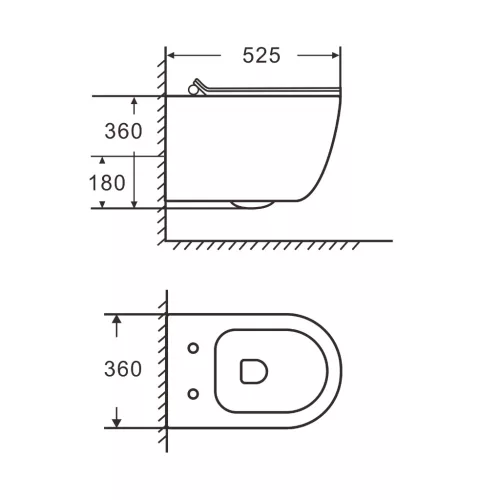 Welland Primo Tornado fali WC csésze + soft-close slim WC ülőke - fekete