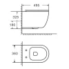Welland Primo Rimless fali WC csésze + soft-close slim WC ülőke - fekete