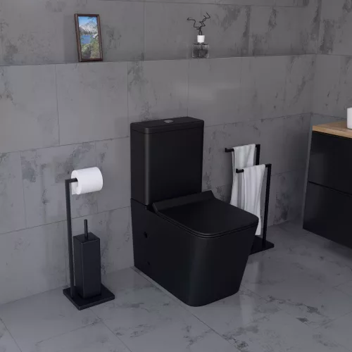 Welland H-7102 Tornado kompakt/monoblokk WC szett + soft-close slim WC ülőke - fekete