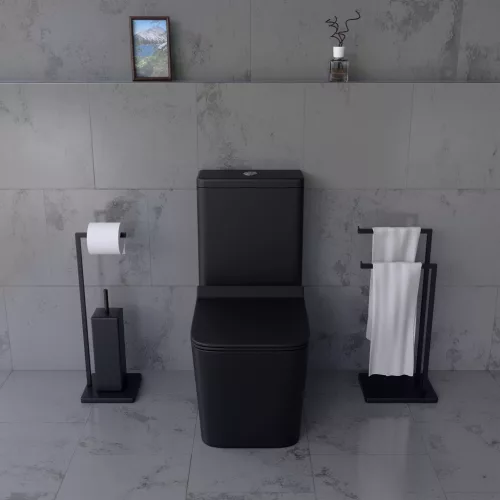 Welland H-7102 Tornado kompakt/monoblokk WC szett + soft-close slim WC ülőke - fekete