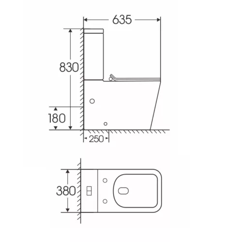Welland H-7102 Tornado kompakt/monoblokk WC szett + soft-close slim WC ülőke - fekete