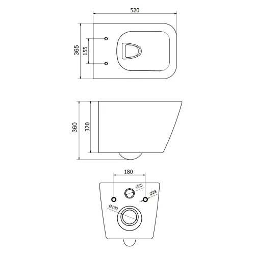 Welland Cono Tornado fali WC csésze + soft-close slim WC ülőke