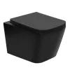 Welland Cono Rimless fali WC csésze + soft-close slim WC ülőke - fekete