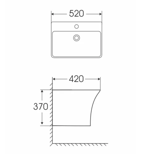 Welland falra szerelhető kerámia mosdó