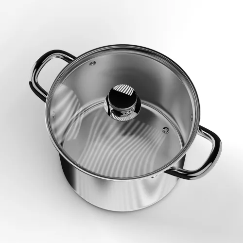 Klausberg fazék 7L, Ø22 cm- rozsdamentes acél, edzett üveg fedő (KB-7162)