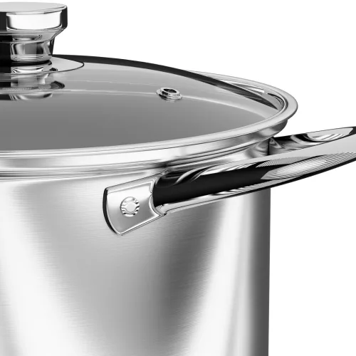 Klausberg fazék 7L, Ø22 cm- rozsdamentes acél, edzett üveg fedő (KB-7162)