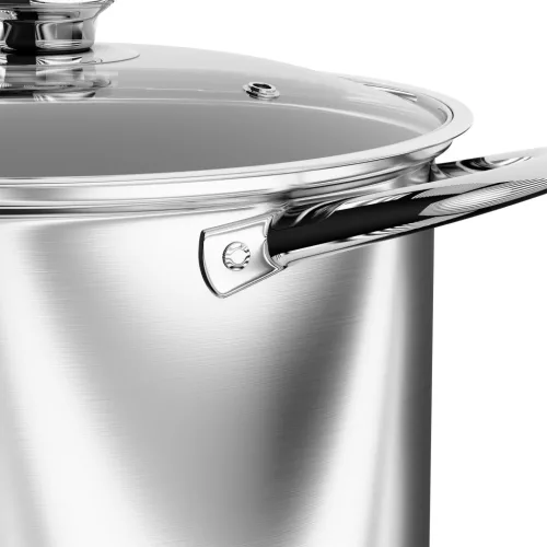 Hannsberg lábos 5.8L - Ø24 cm- rozsdamentes acél - edzett üveg fedő
