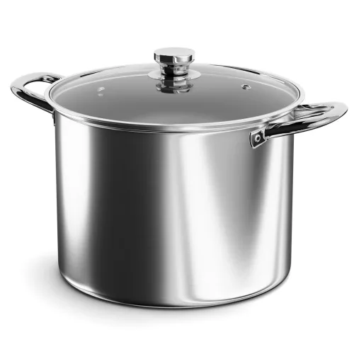 Hannsberg lábos 5.8L - Ø24 cm- rozsdamentes acél - edzett üveg fedő