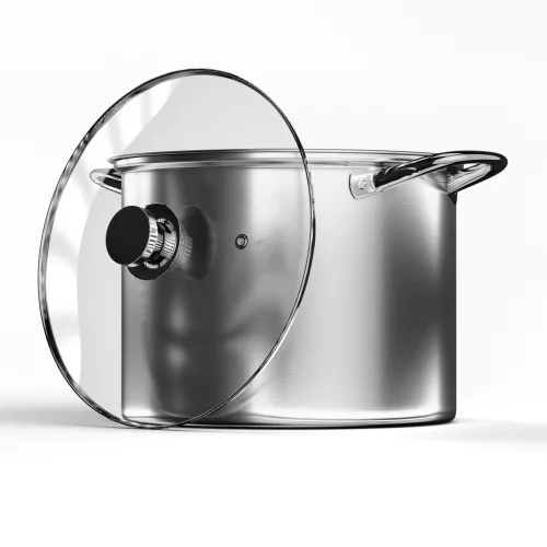 Hannsberg lábos 5.8L - Ø24 cm- rozsdamentes acél - edzett üveg fedő