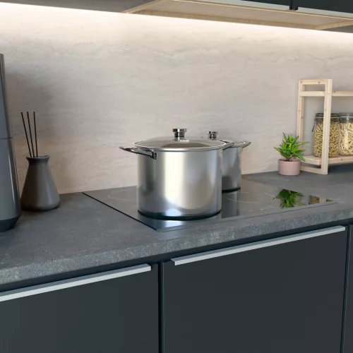 Hannsberg lábos 5.8L - Ø24 cm- rozsdamentes acél - edzett üveg fedő