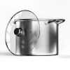 Hannsberg fazék 10L - Ø28 cm- rozsdamentes acél - edzett üveg fedő