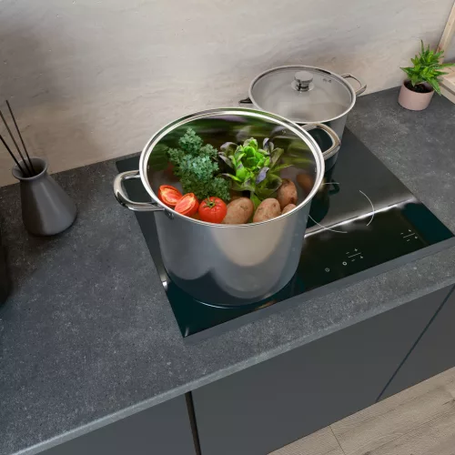Hannsberg fazék 10L - Ø28 cm- rozsdamentes acél - edzett üveg fedő