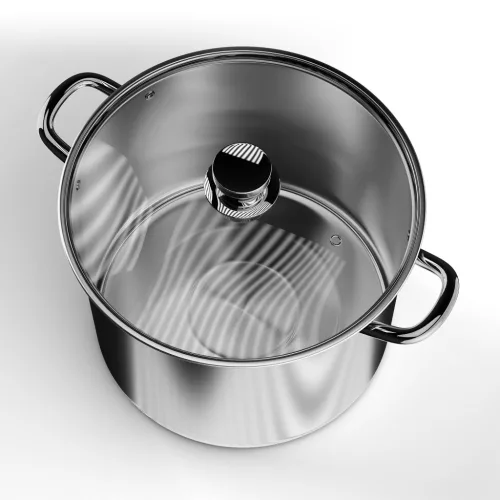 Hannsberg fazék 16L - Ø32 cm- rozsdamentes acél - edzett üveg fedő