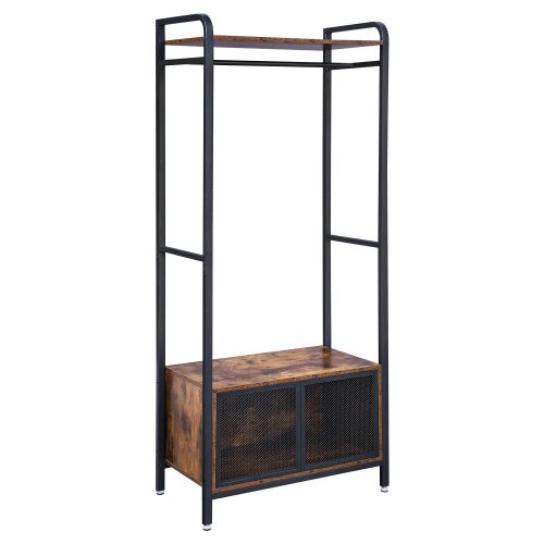 Előszoba bútor - Vasagle Loft - 80 x 180 cm (rusztikus fa - fekete)