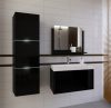 Fürdőszoba bútor szett kerámia mosdóval falra szerelhető fekete színben