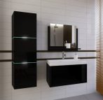   Venezia Ibiza I. fürdőszobabútor szett + mosdókagyló + szifon - 80 cm (fényes fekete)
