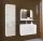 Fürdőszoba bútor szett kerámia mosdóval falra szerelhető - magasfényű fehér 80 cm