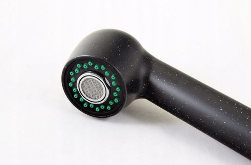 Gránit mosogató NERO Joker + kihúzható zuhanyfejes Shower csaptelep + dugókiemelő (fekete)