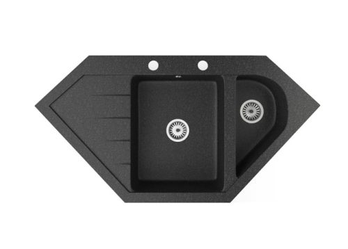 Gránit mosogató NERO Joker + dugókiemelő (fekete)
