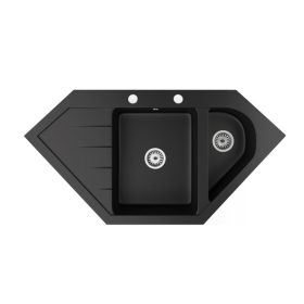 Gránit mosogató NERO Joker + szifon (matt fekete)