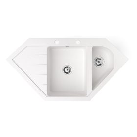 Gránit mosogató NERO Joker + szifon (fehér)