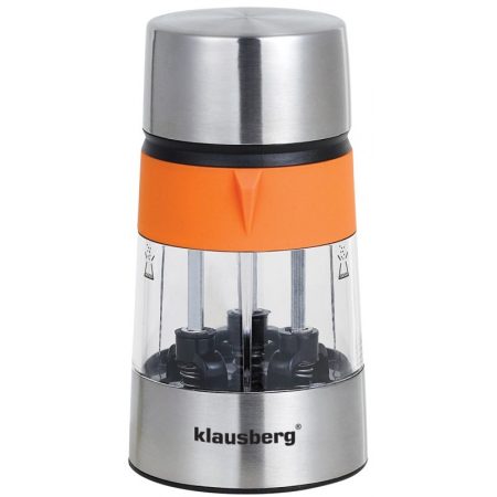 Klausberg 3in1 3 részes só- és borsőrlő - narancssárga / inox (KB-7020O)