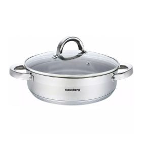   Klausberg Premium lábos 3.5L, Ø24 cm- rozsdamentes acél, edzett üveg fedő (KB-7172)