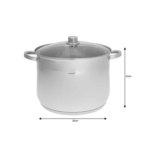 Klausberg 6 darabos fazék készlet - rozsdamentes acél, edzett üveg fedő (KB-7178)