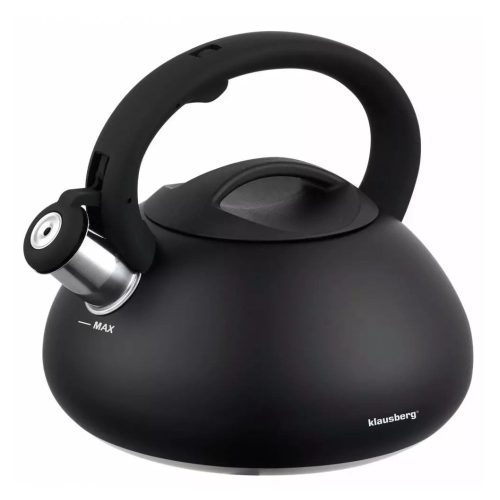 Klausberg teáskanna, sípszóval - fekete - 2.7L (KB-7368)