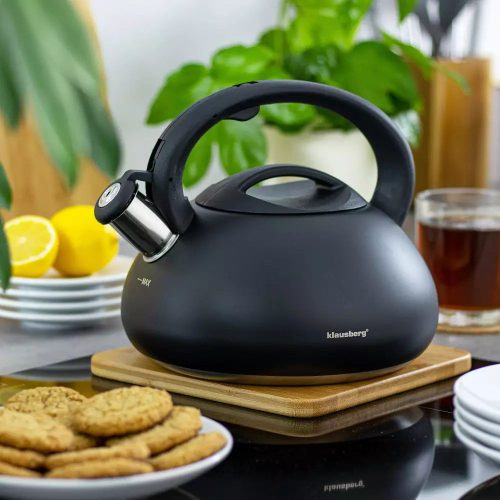 Klausberg teáskanna, sípszóval - fekete - 2.7L (KB-7368)