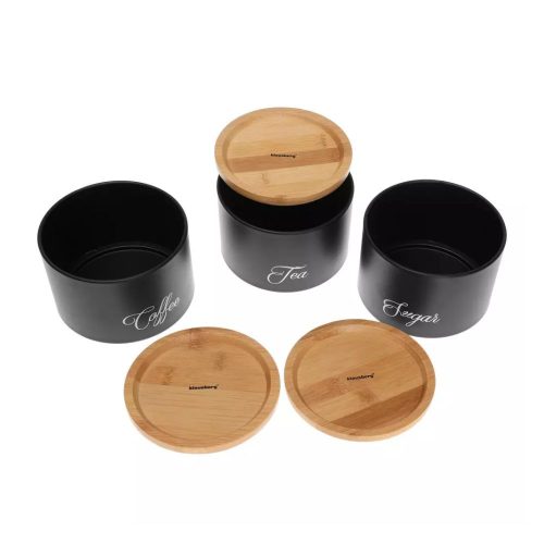 tésztatartó vagy fűszertartó doboz bambuszfa fedővel