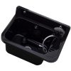 LAVRE falikút - háztartási mosogató + kihúzható zuhanyfejes Shower csaptelep + szifon (fekete)