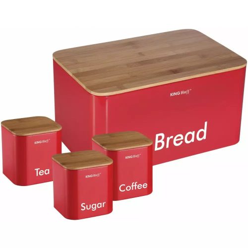 Kinghoff Premium kenyértartó + fűszertartó készlet 
