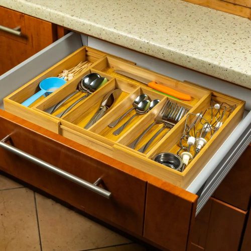 Kinghoff kinyitható bambusz evőeszköz tartó (KH-1218)