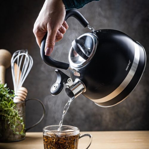 Kinghoff teáskanna, sípszóval - 1.8L - fekete (KH-1858)