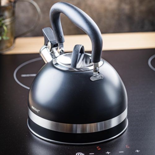 Kinghoff teáskanna, sípszóval - 1.8L - fekete (KH-1858)